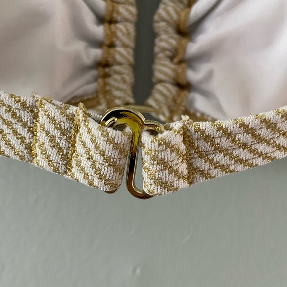 NWT Roxy white and gold bikini top size small - Picture 10 of 13